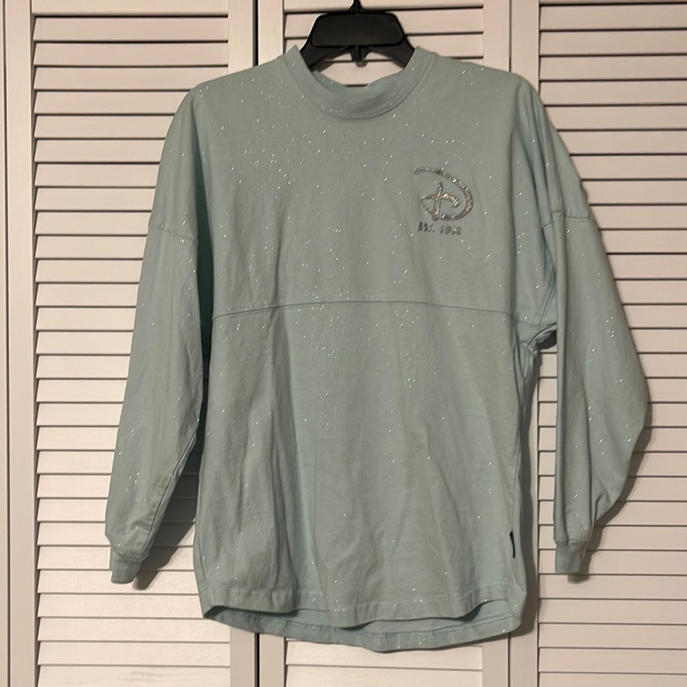 Disneyland Paris Spirit Jersey, sparkly baby blue only worn once!
